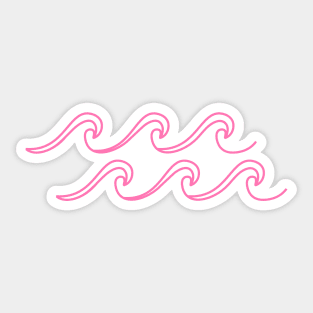 Cute Pink Sea Waves Sticker